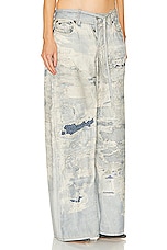 Acne Studios Wide Leg Trouser in Light Blue, view 2, click to view large image.