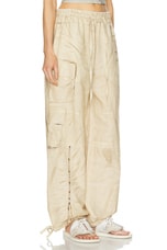 Acne Studios Pagino Baggy Cargo Trouser in Oat Beige, view 2, click to view large image.