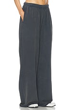 Acne Studios Felin Gothic Logo Sweatpant in Ocean Blue, view 3, click to view large image.