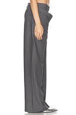 Acne Studios Plave Pinstripe Trouser in Grey Melange, view 3, click to view large image.