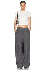 Acne Studios Plave Pinstripe Trouser in Grey Melange, view 5, click to view large image.