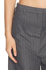 Acne Studios Plave Pinstripe Trouser in Grey Melange, view 6, click to view large image.