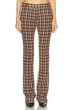 Acne Studios Pluffy Check Boucl Trouser in Beige & Brown, view 1, click to view large image.