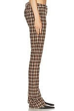 Acne Studios Pluffy Check Boucl Trouser in Beige & Brown, view 3, click to view large image.