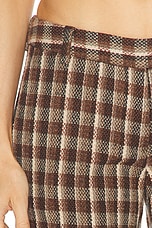 Acne Studios Pluffy Check Boucl Trouser in Beige & Brown, view 6, click to view large image.