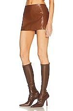 Acne Studios Mini Skirt in Brown, view 3, click to view large image.