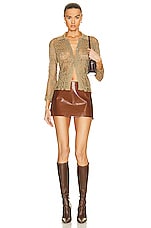 Acne Studios Mini Skirt in Brown, view 5, click to view large image.
