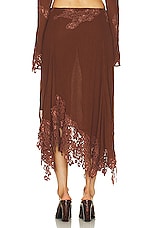 Acne Studios Lace Trim Midi Skirt in Rust Brown, view 4, click to view large image.