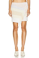 Acne Studios Knit Mini Skirt in Off White & Cream, view 1, click to view large image.