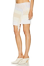 Acne Studios Knit Mini Skirt in Off White & Cream, view 3, click to view large image.