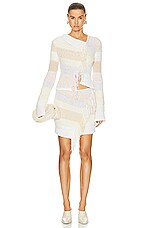 Acne Studios Knit Mini Skirt in Off White & Cream, view 5, click to view large image.
