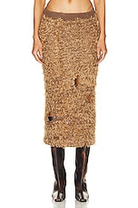 Acne Studios Fuzzy Skirt in Camel Brown, view 1, click to view large image.