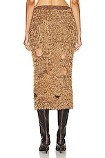 Acne Studios Fuzzy Skirt in Camel Brown, view 3, click to view large image.