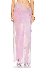 Acne Studios Printed Maxi Skirt in Orchid Purple, view 1, click to view large image.