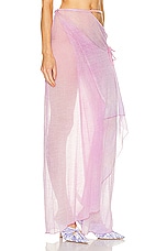 Acne Studios Printed Maxi Skirt in Orchid Purple, view 2, click to view large image.