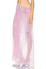 Acne Studios Printed Maxi Skirt in Orchid Purple, view 3, click to view large image.