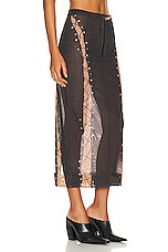 Acne Studios See Through Skirt in Dark Brown, view 2, click to view large image.