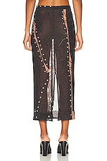 Acne Studios See Through Skirt in Dark Brown, view 4, click to view large image.