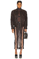 Acne Studios See Through Skirt in Dark Brown, view 5, click to view large image.