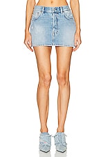 Acne Studios Denim Mini Skirt in Light Blue, view 1, click to view large image.