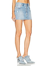Acne Studios Denim Mini Skirt in Light Blue, view 2, click to view large image.