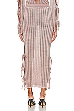 Acne Studios Knit Midi Skirt in Dusty Pink, view 3, click to view large image.