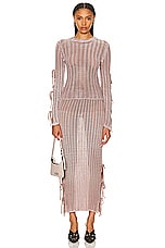 Acne Studios Knit Midi Skirt in Dusty Pink, view 4, click to view large image.