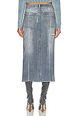 Acne Studios Midi Skirt in Denim Blue, view 3, click to view large image.