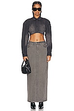 Acne Studios Denim Skirt in Anthracite Grey, view 4, click to view large image.