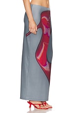 Acne Studios Maxi Skirt in Dark Grey & Red, view 2, click to view large image.