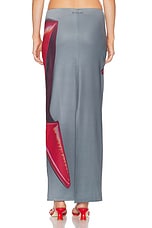 Acne Studios Maxi Skirt in Dark Grey & Red, view 4, click to view large image.