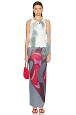 Acne Studios Maxi Skirt in Dark Grey & Red, view 5, click to view large image.