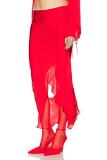 Acne Studios Draped Skirt in Bright Red, view 3, click to view large image.