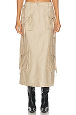 Acne Studios Ilana Cargo Skirt in Beige, view 1, click to view large image.