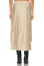 Acne Studios Ilana Cargo Skirt in Beige, view 3, click to view large image.