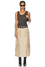 Acne Studios Ilana Cargo Skirt in Beige, view 4, click to view large image.