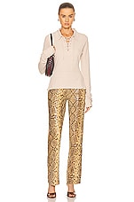 Acne Studios Lace Up Long Sleeve in Champagne Beige, view 4, click to view large image.