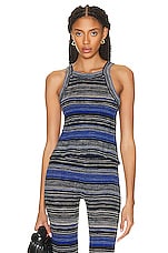 Acne Studios Knit Tank Top in Dark Blue & Multi, view 1, click to view large image.