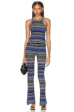 Acne Studios Knit Tank Top in Dark Blue & Multi, view 4, click to view large image.