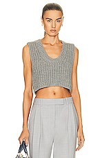 Acne Studios Knit Crop Tank Top in Grey Melange | FWRD
