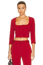 Acne Studios Cropped Top in Red, view 1, click to view large image.