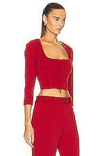Acne Studios Cropped Top in Red, view 2, click to view large image.