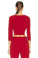 Acne Studios Cropped Top in Red, view 3, click to view large image.