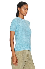 Acne Studios Knit T-shirt in Teal Blue, view 2, click to view large image.