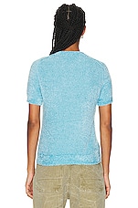 Acne Studios Knit T-shirt in Teal Blue, view 3, click to view large image.