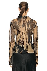 Acne Studios Button Up Long Sleeve Top in Camel & Black, view 3, click to view large image.