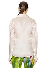 Acne Studios Turtleneck Blouse in Pebble Beige, view 3, click to view large image.