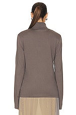 Acne Studios Turtleneck Long Sleeve Top in Mud Grey, view 3, click to view large image.