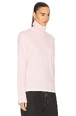 Acne Studios Turtleneck Long Sleeve Top in Powder Pink, view 2, click to view large image.