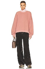 Acne Studios Turtleneck Long Sleeve Top in Powder Pink, view 4, click to view large image.